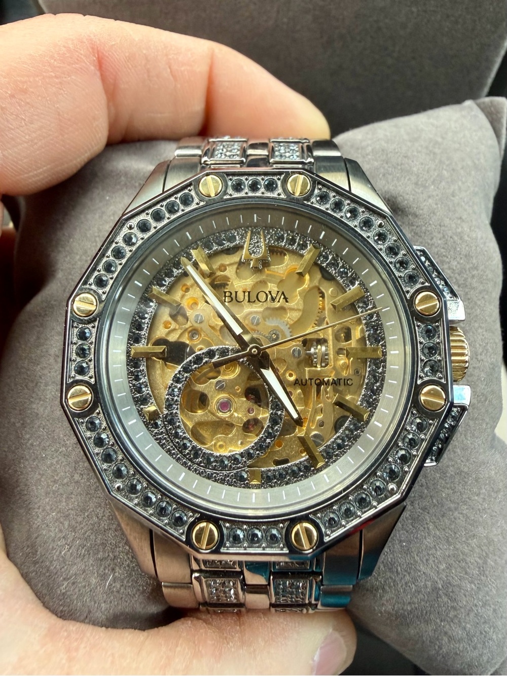 Bulova Men’s Gold & Silver Skeleton Automatic Watch